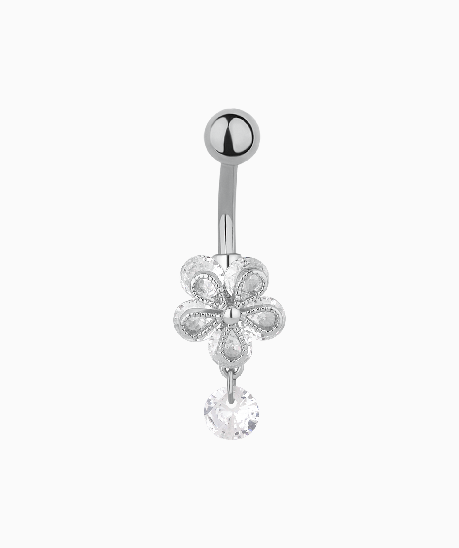 Sparkling Flower Belly Ring