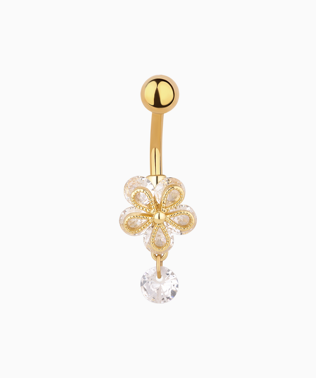 Sparkling Flower Belly Ring