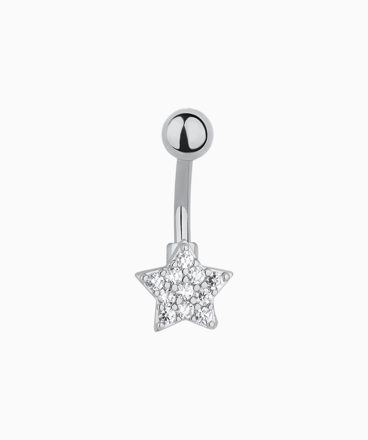 Shiny Gems Star Belly Ring - Stainless Steel - Navel - Oumo Jewelry