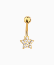 Shiny Gems Star Belly Ring - Stainless Steel - Navel - Oumo Jewelry