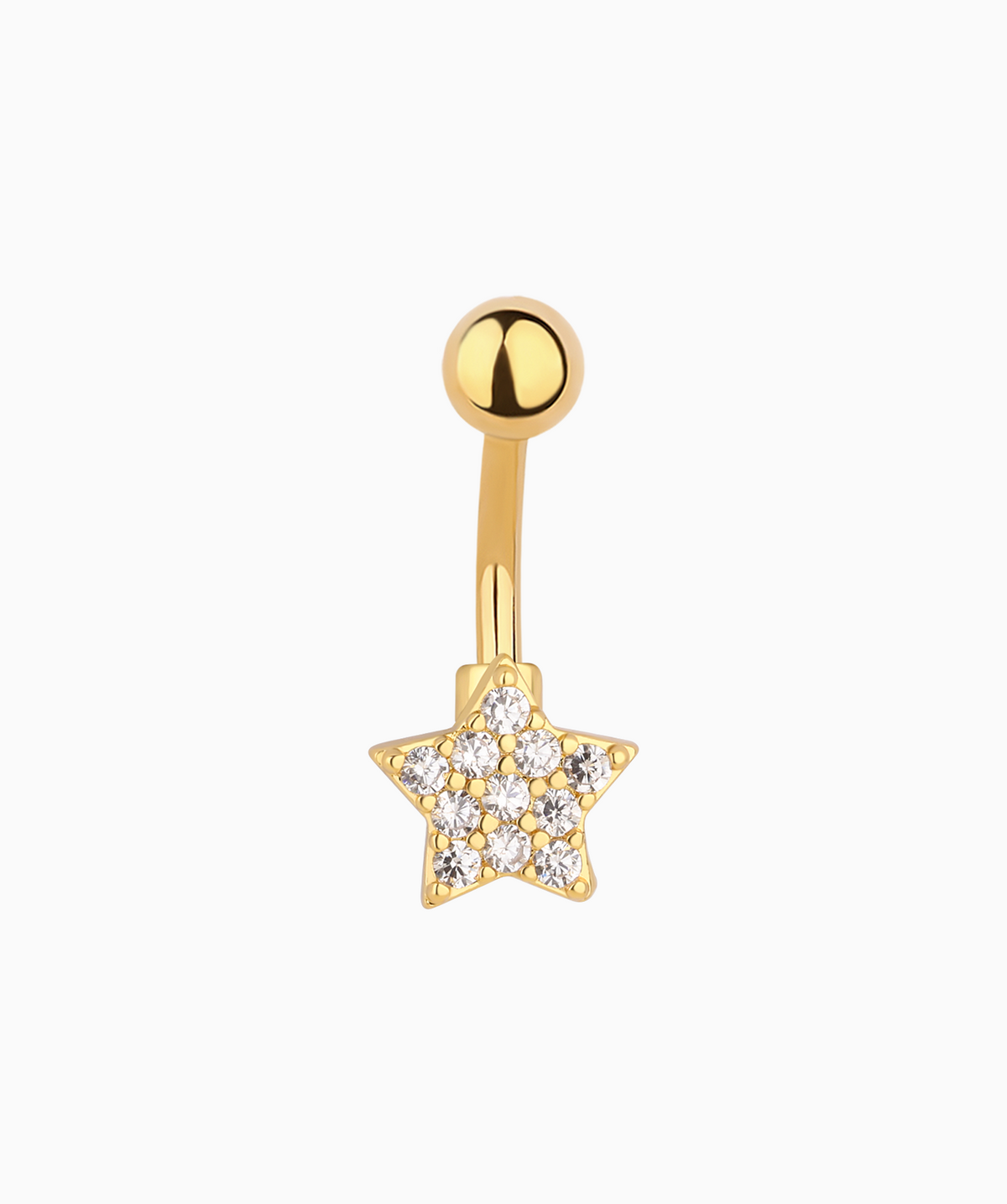 Shiny Gems Star Belly Ring - Stainless Steel - Navel - Oumo Jewelry