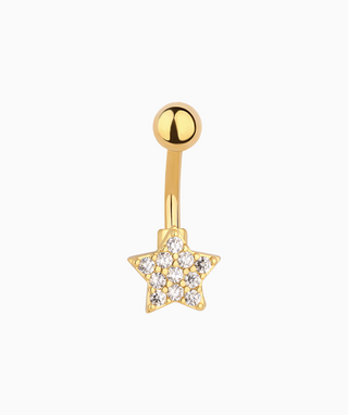 Shiny Gems Star Belly Ring - OumoJewelry