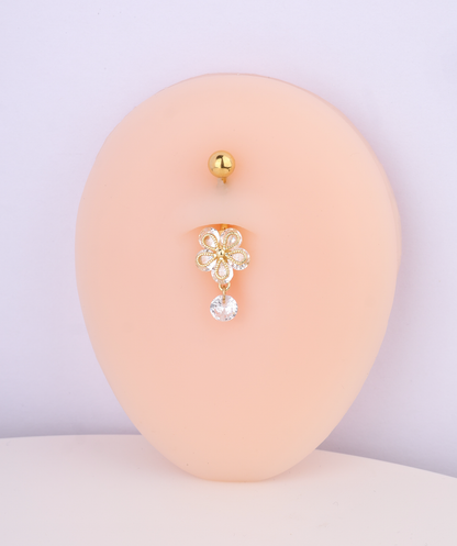 Sparkling Flower Belly Ring