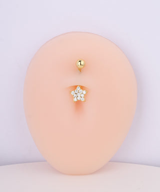 Shiny Gems Star Belly Ring - OumoJewelry