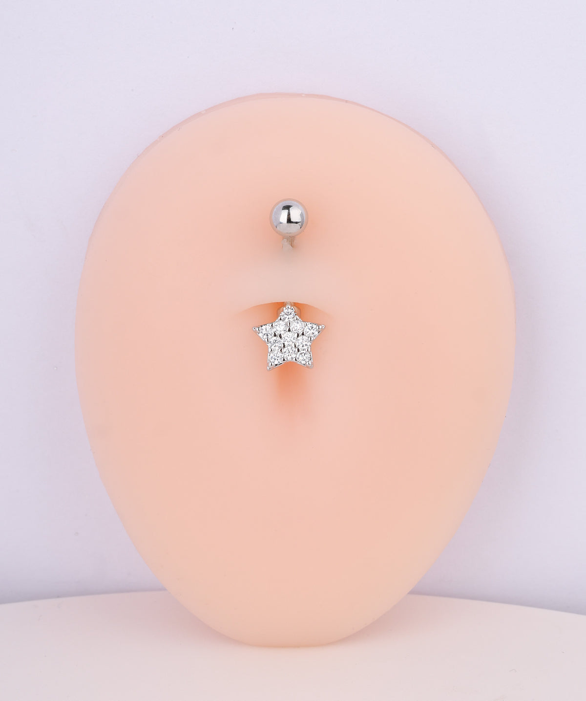 Shiny Gems Star Belly Ring - Stainless Steel - Navel - Oumo Jewelry
