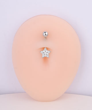 Shiny Gems Star Belly Ring - OumoJewelry