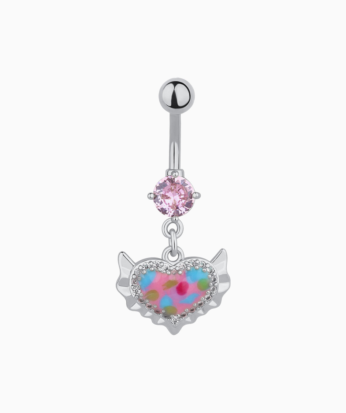 Beautiful Heart Belly Ring - Stainless Steel - Navel - Oumo Jewelry