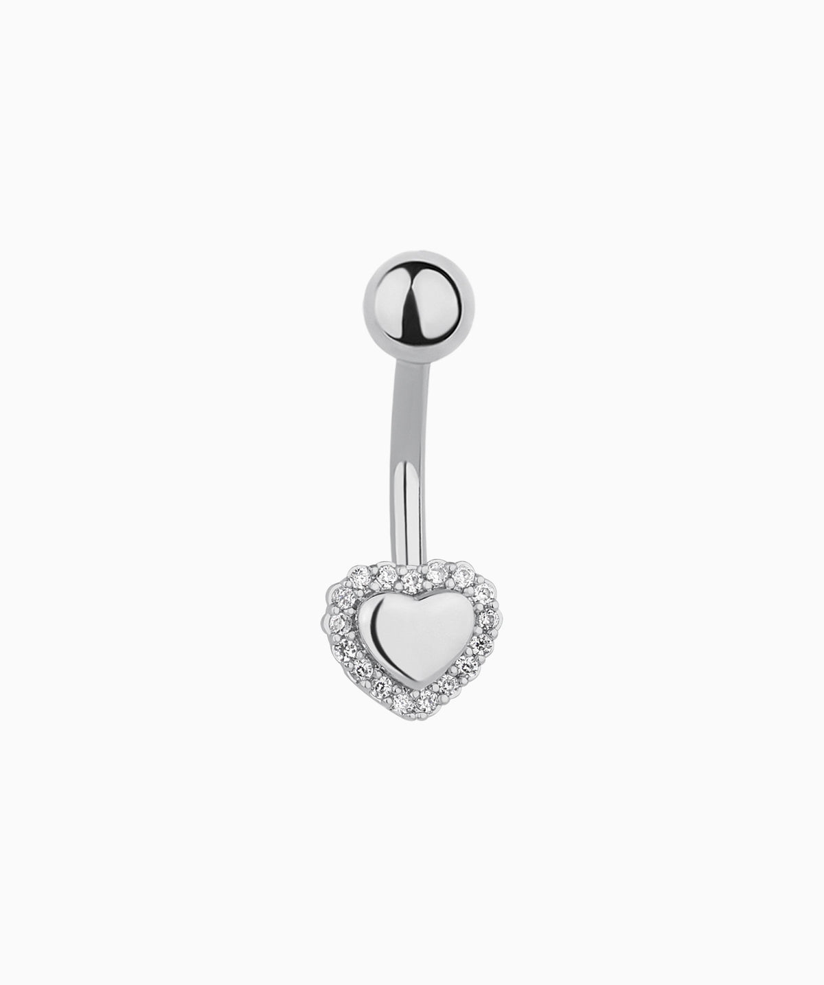 Gemstones Heart Belly Ring - Stainless Steel - Navel - Oumo Jewelry