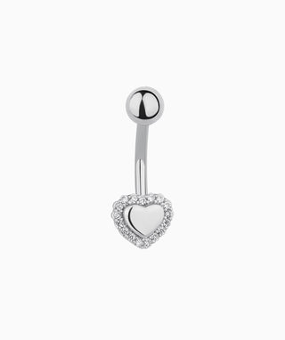 Gemstones Heart Belly Ring - OumoJewelry