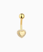 Gemstones Heart Belly Ring - Stainless Steel - Navel - Oumo Jewelry