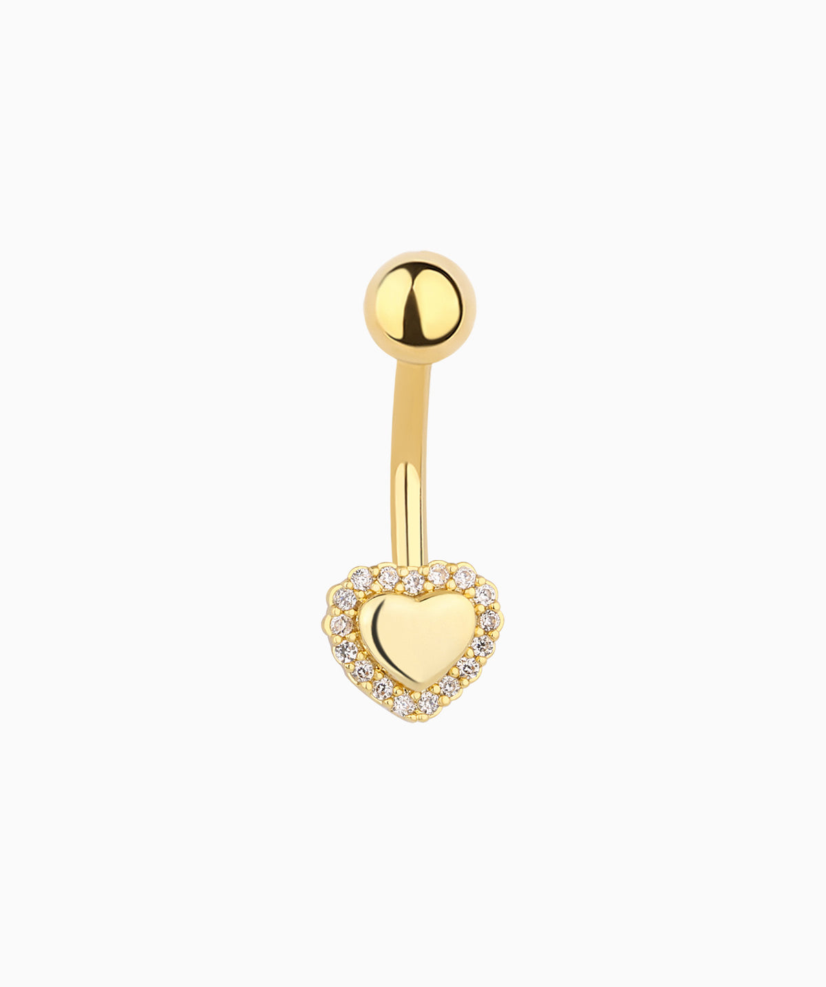 Gemstones Heart Belly Ring - Stainless Steel - Navel - Oumo Jewelry