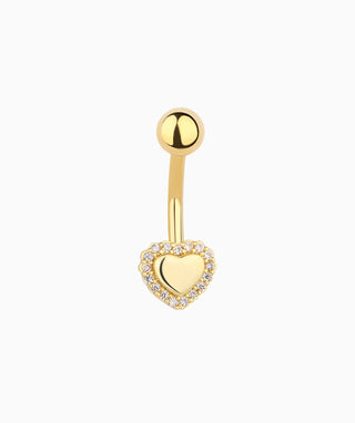 Gemstones Heart Belly Ring - OumoJewelry