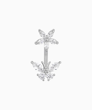Flower & Butterfly Belly Ring - OumoJewelry