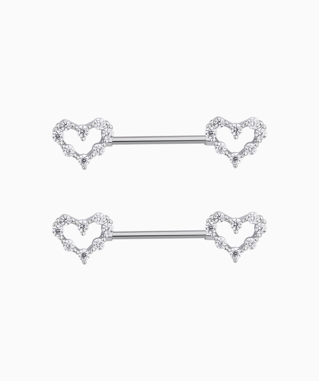 Hollow Heart Nipple Rings