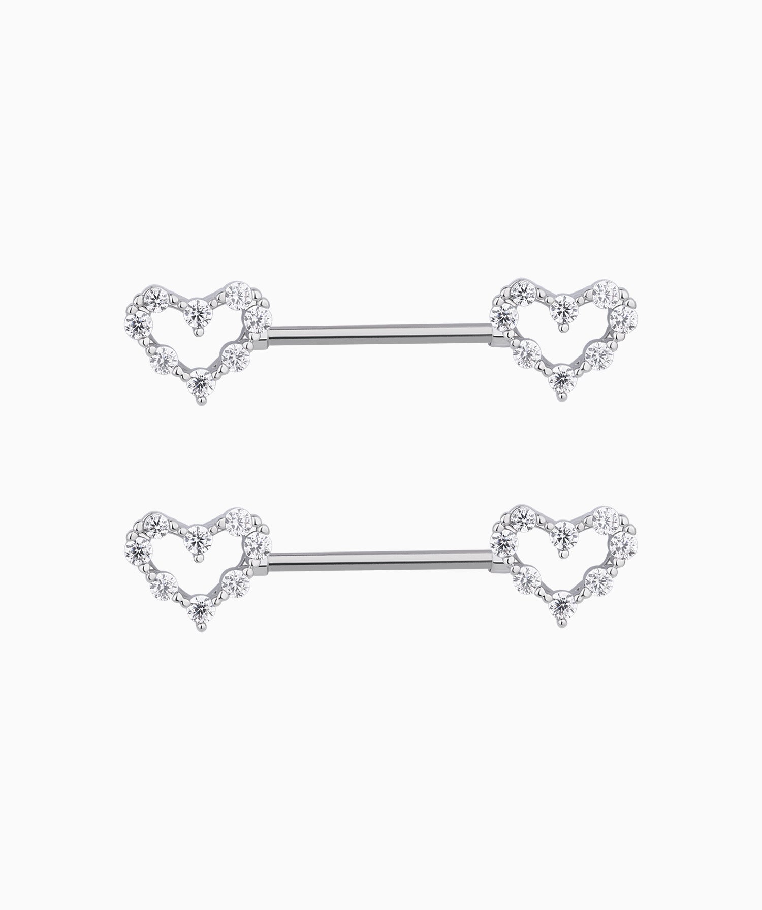 Hollow Heart Nipple Rings