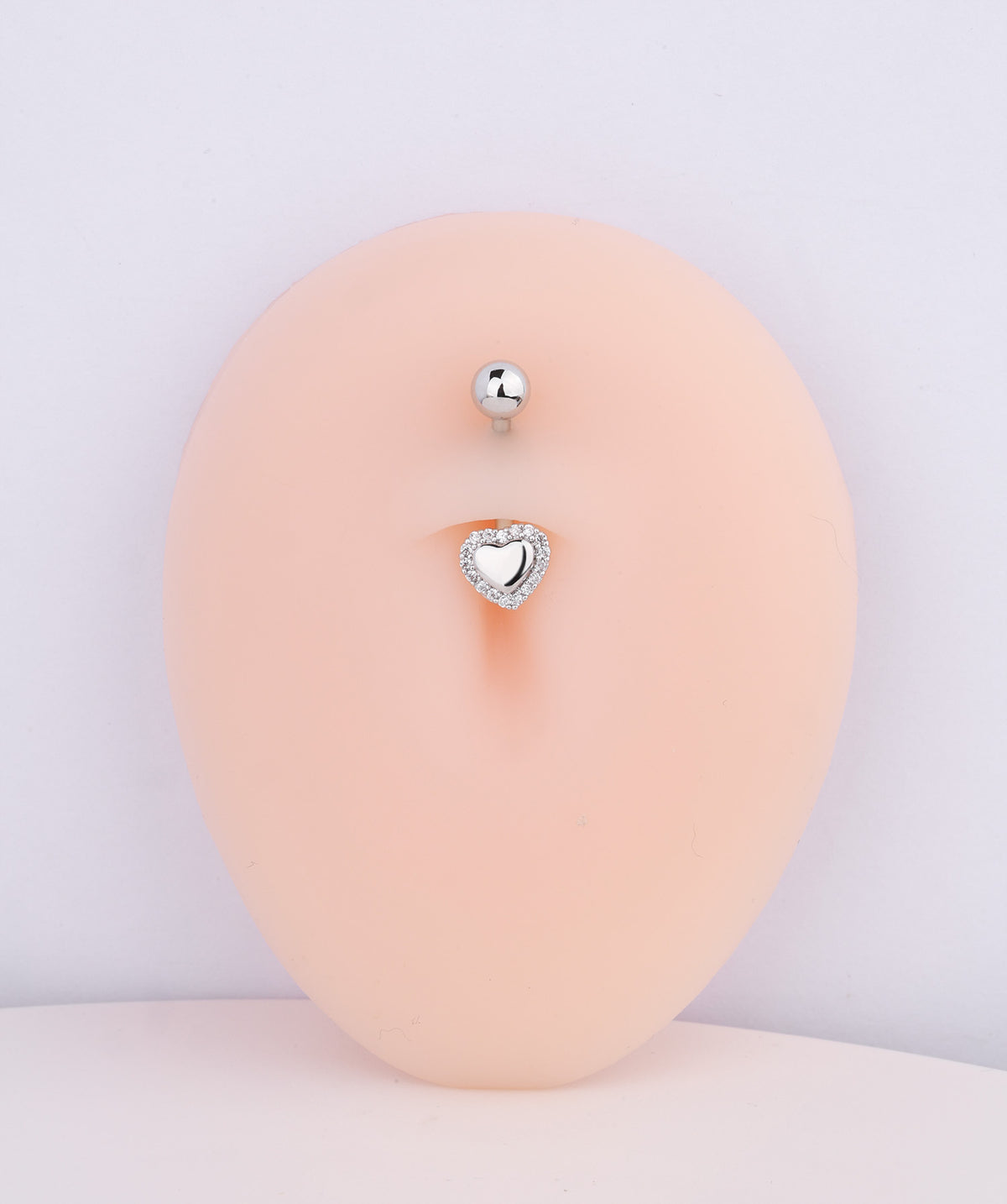 Gemstones Heart Belly Ring - Stainless Steel - Navel - Oumo Jewelry