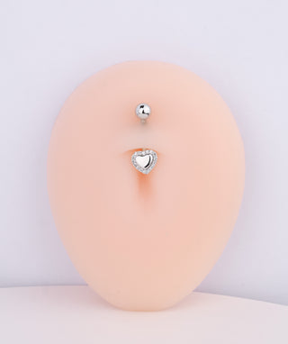 Gemstones Heart Belly Ring - OumoJewelry