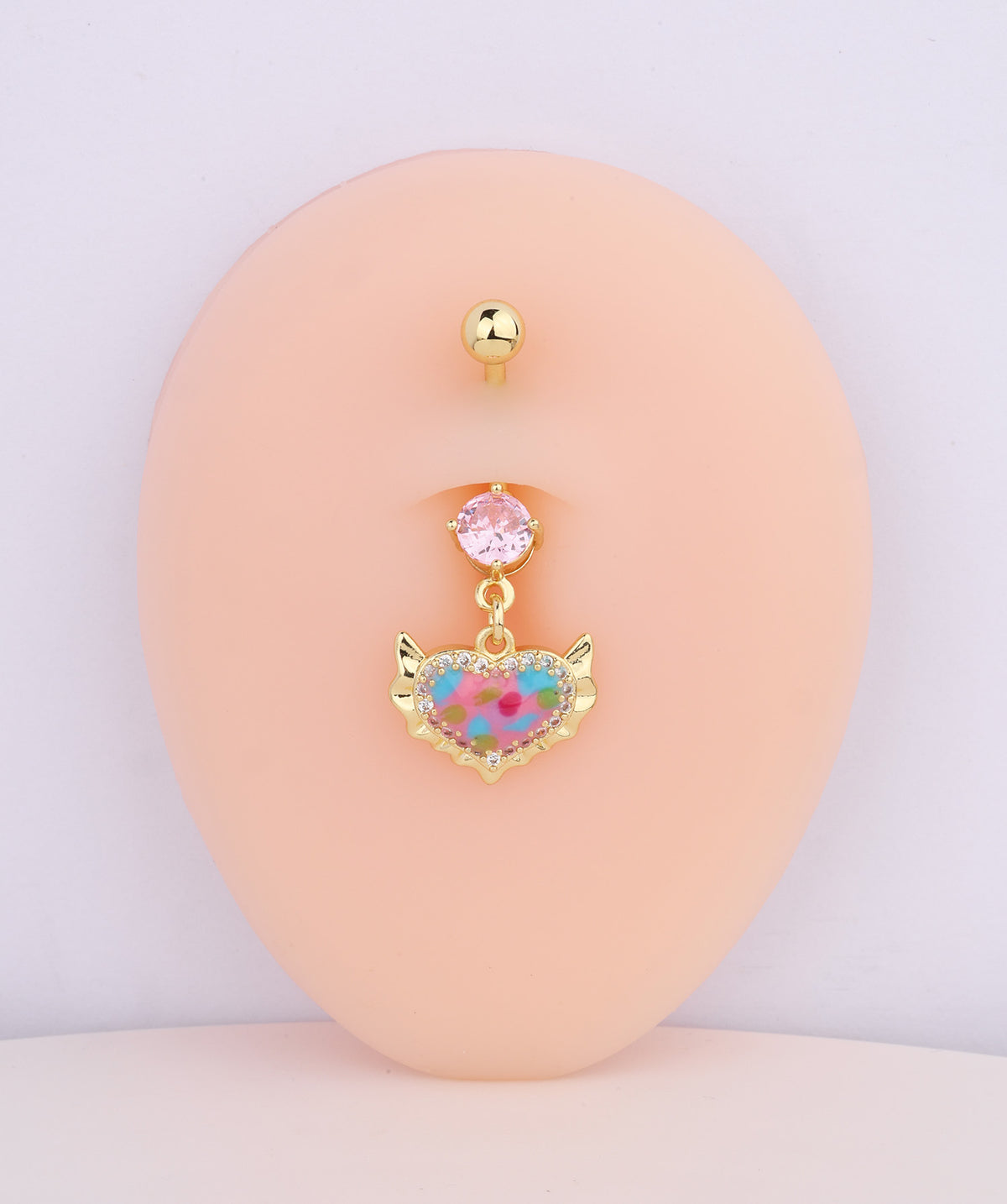 Beautiful Heart Belly Ring - Stainless Steel - Navel - Oumo Jewelry