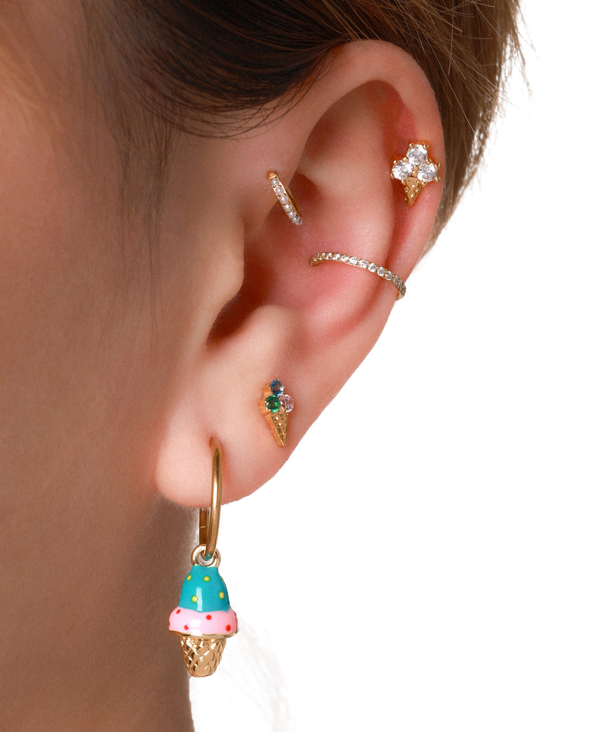 Ice cream Charm - Brass - Oumo Jewelry