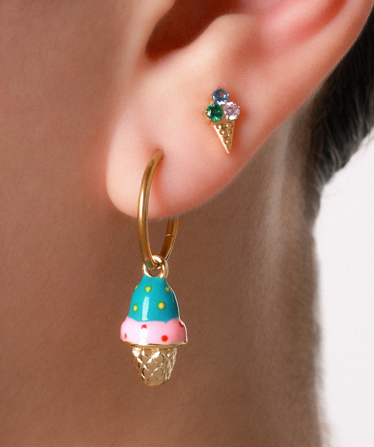 Ice cream Charm - Brass - Oumo Jewelry