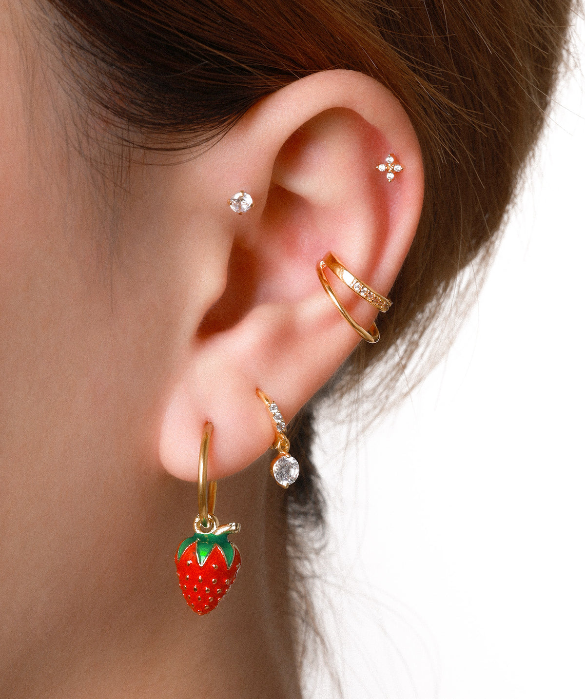Twist Glow Ear Cuff - Brass - Oumo Jewelry