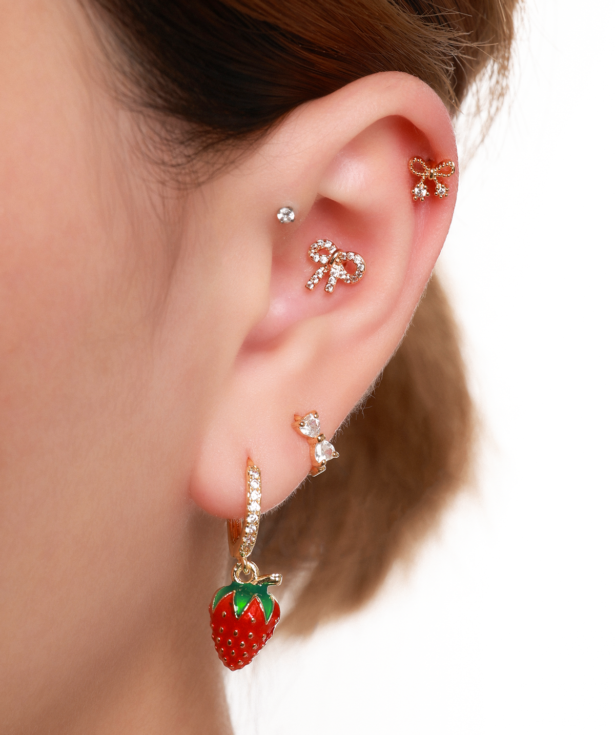 Strawberry Charm - Brass - Oumo Jewelry