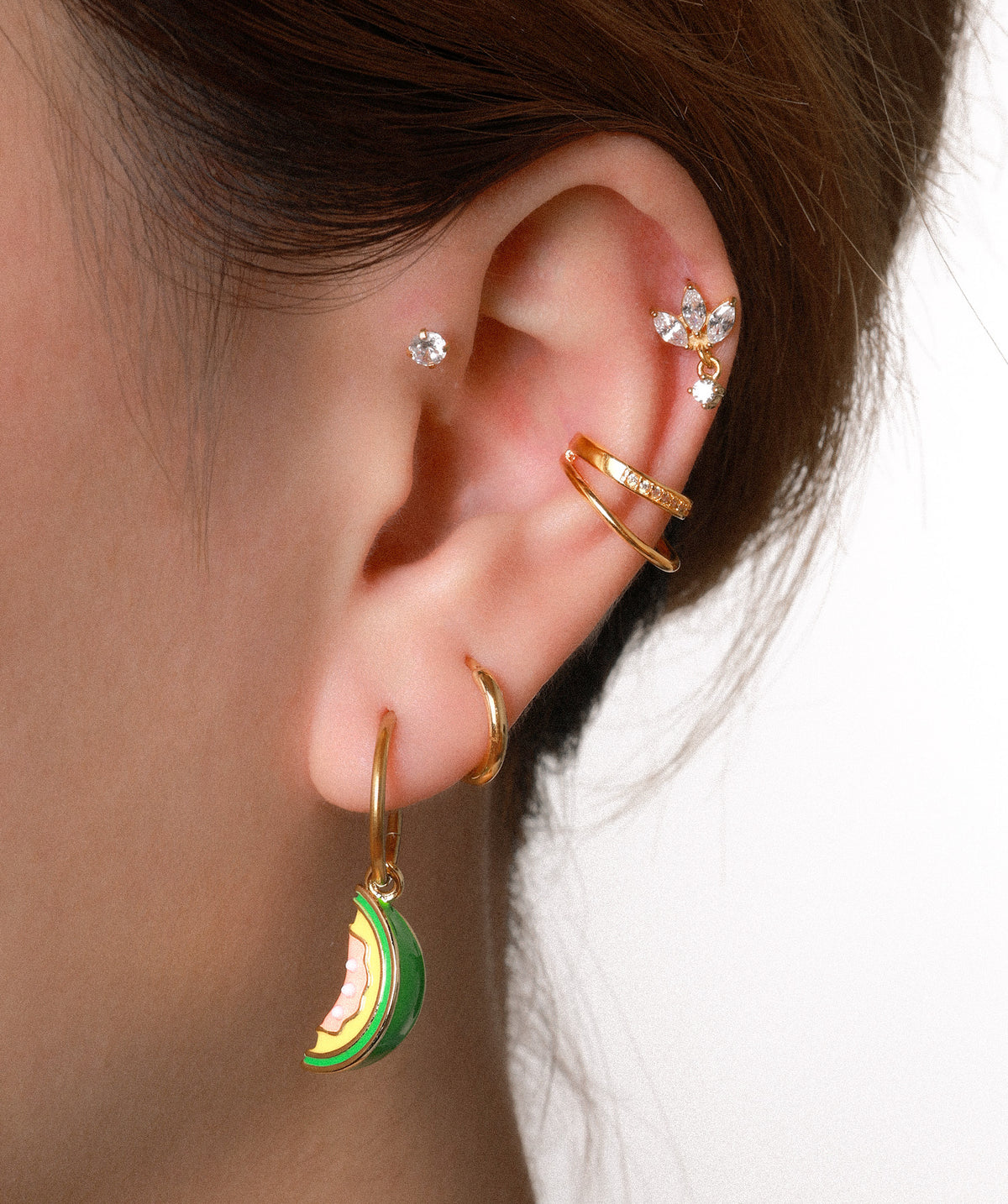 Twist Glow Ear Cuff - Brass - Oumo Jewelry