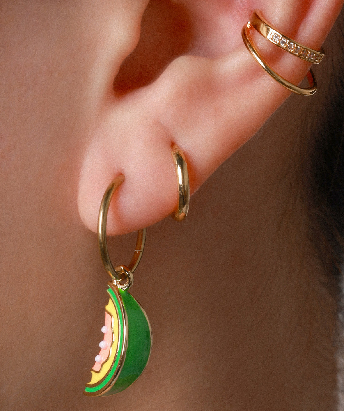 Watermelon Charm - Brass - Oumo Jewelry