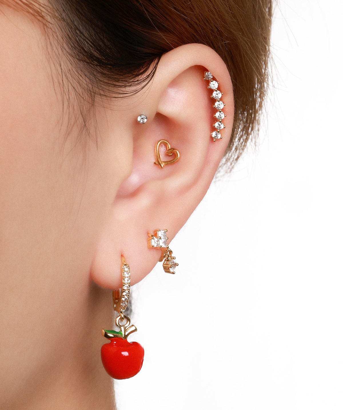 Apple Charm - Brass - Oumo Jewelry