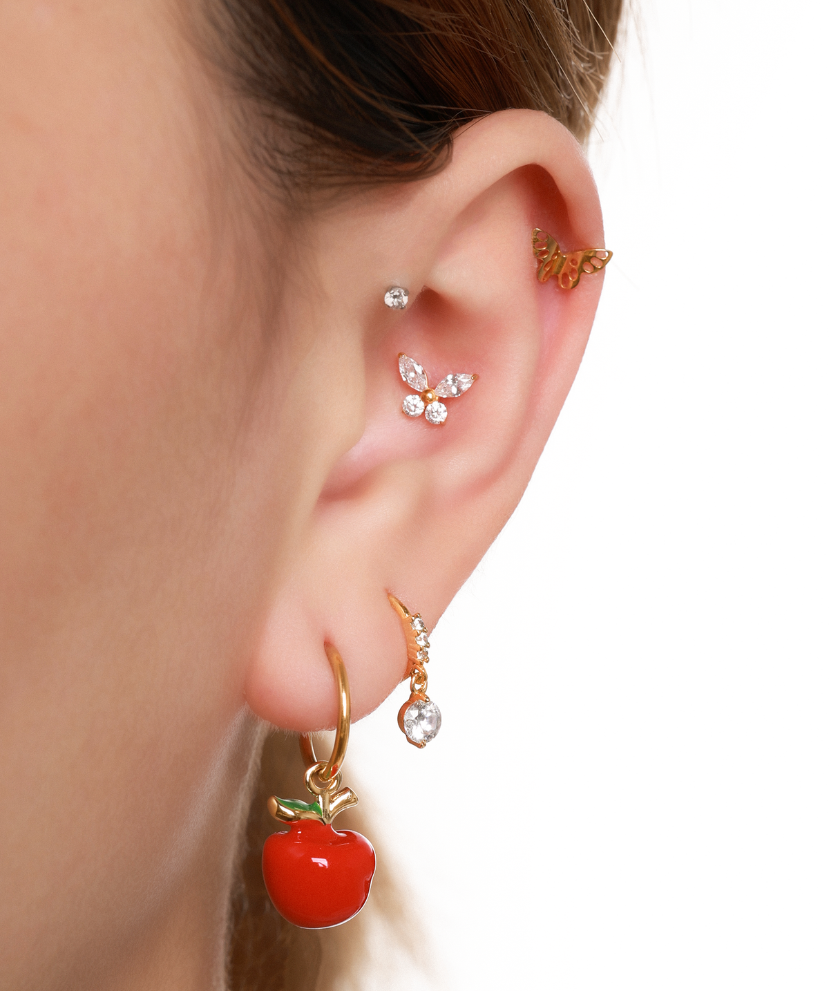 Apple Charm - Brass - Oumo Jewelry
