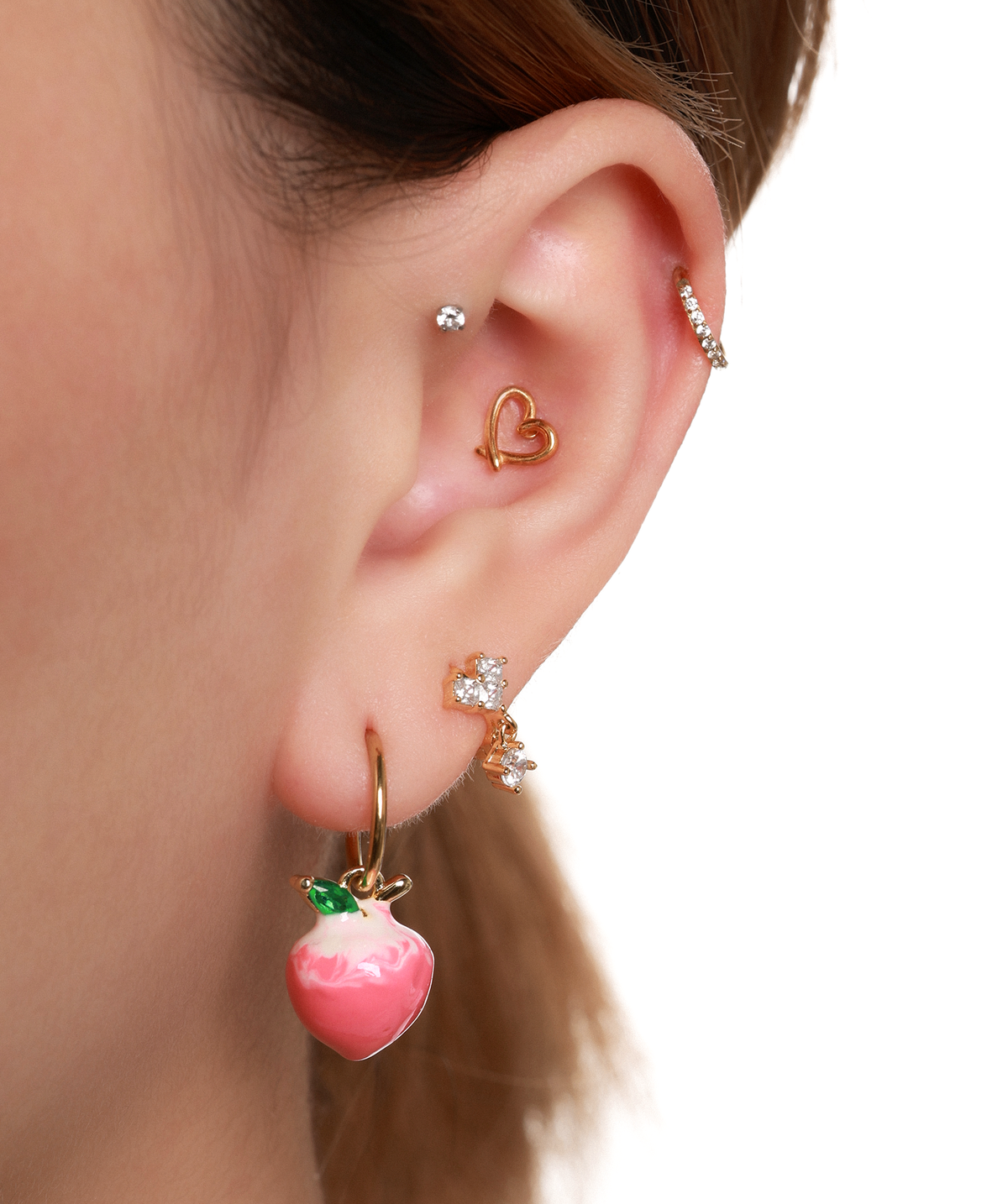 Peach Charm - Brass - Oumo Jewelry