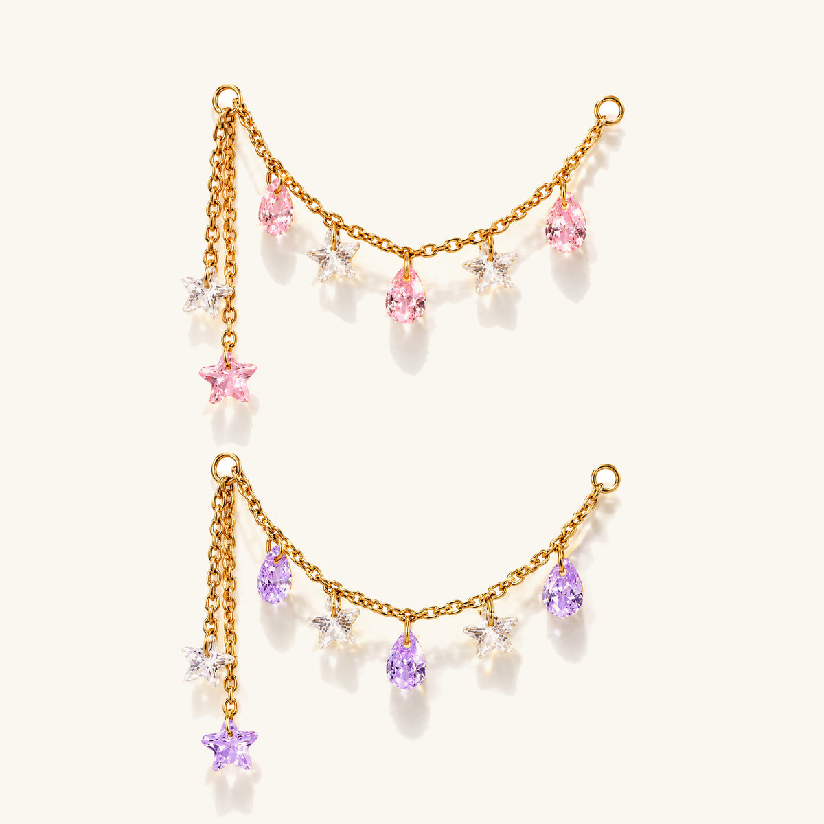 Titanium Alina Star Chain Drop