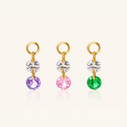 Double Round CZ Charm Drop