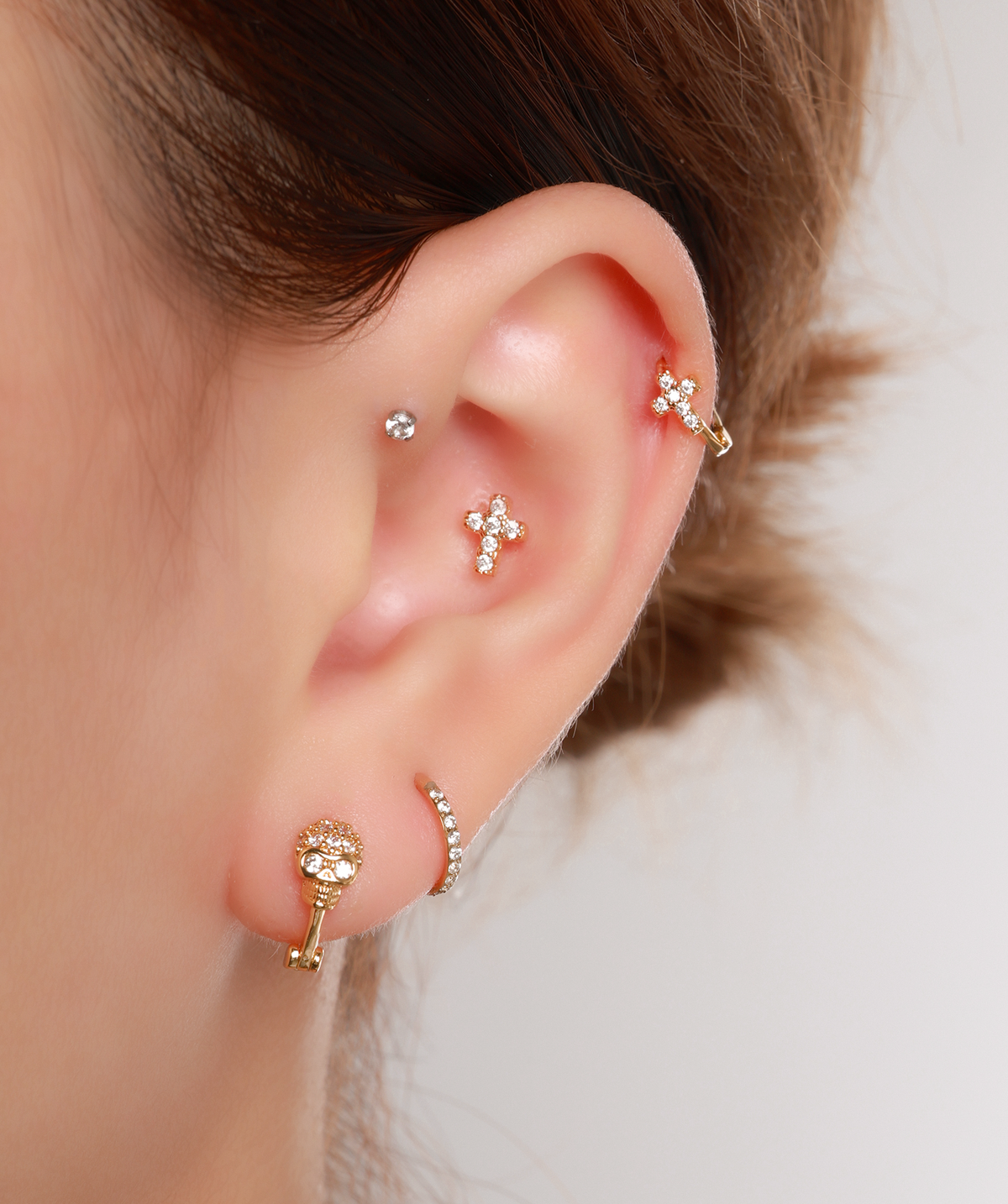 Cross Helix - Stainless Steel - Helix - Oumo Jewelry
