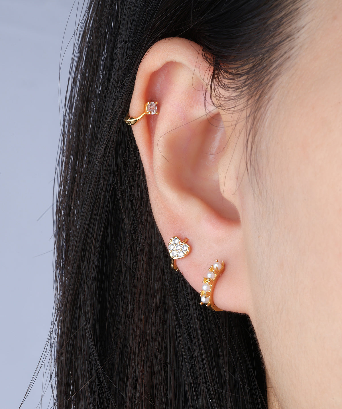 Heart Helix Hoop - Stainless Steel - Helix, Upper Lobe - Oumo Jewelry