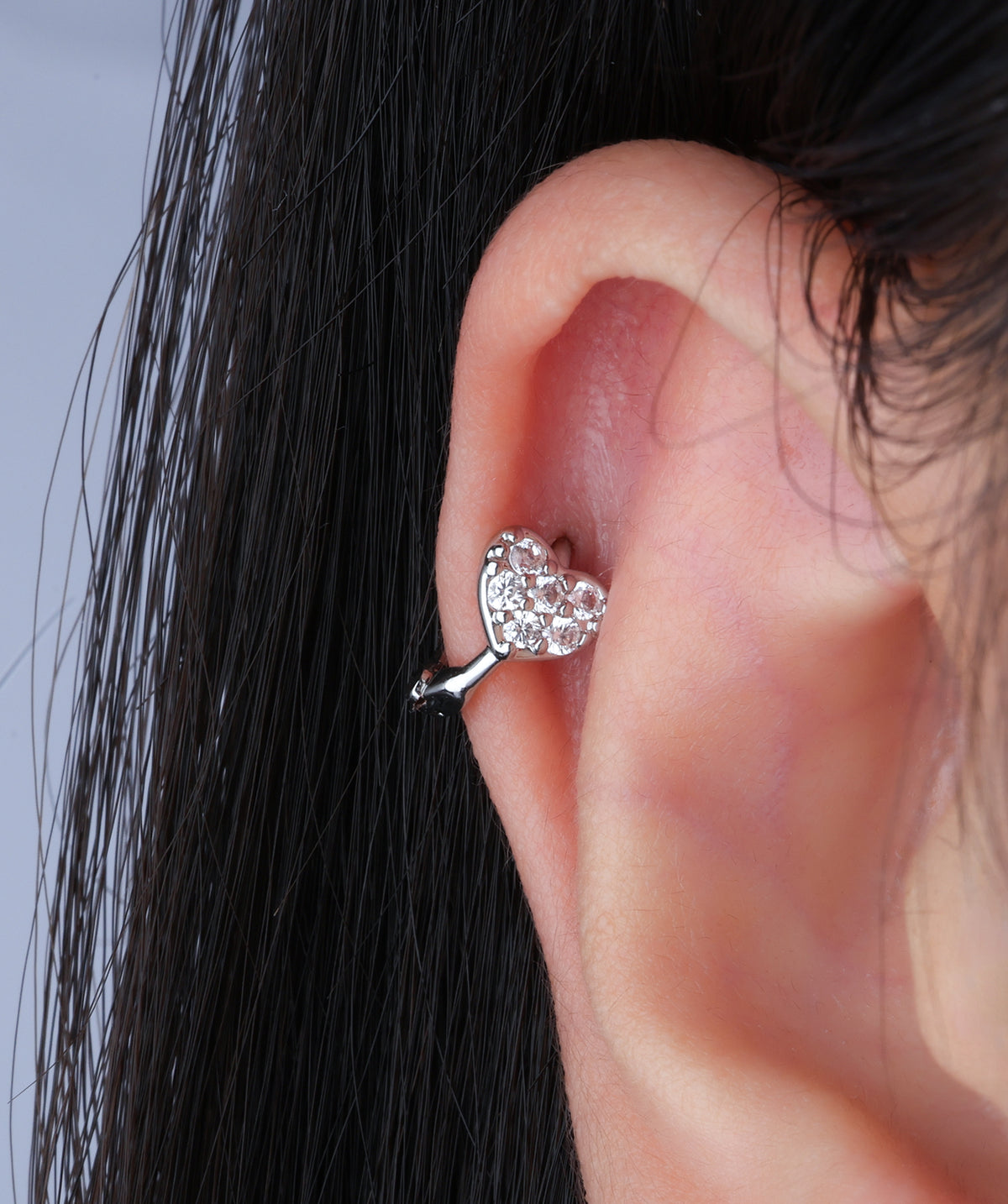 Heart Helix Hoop - Stainless Steel - Helix, Upper Lobe - Oumo Jewelry