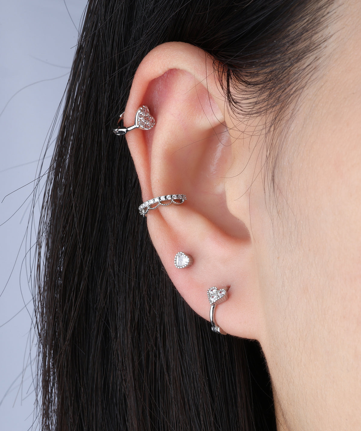 Heart Helix Hoop - Stainless Steel - Helix, Upper Lobe - Oumo Jewelry