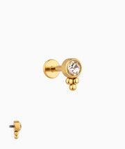 Dreamy Flatback Stud - Stainless Steel - Helix, Upper Lobe, Conch - Oumo Jewelry