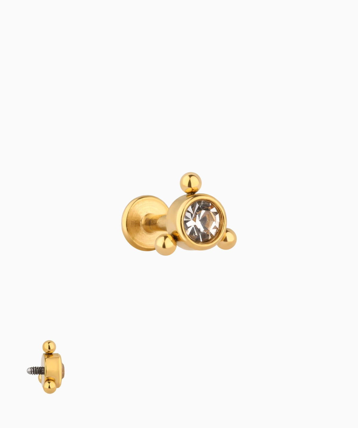 Hope Flatback Stud - Stainless Steel - Helix, Upper Lobe, Conch - Oumo Jewelry
