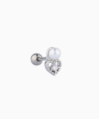 Pearl Heart Stud - OumoJewelry