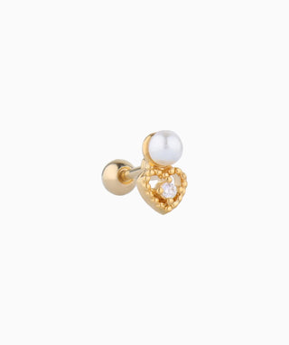 Pearl Heart Stud - OumoJewelry