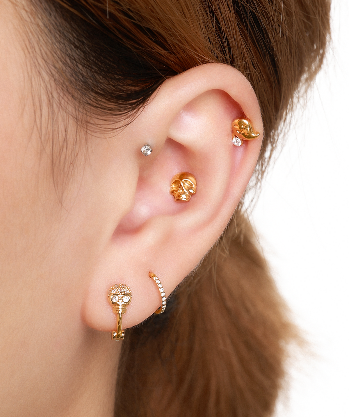 Internal Threaded Flatback Stud - Stainless Steel - Helix, Forward Helix, Upper Lobe - Oumo Jewelry