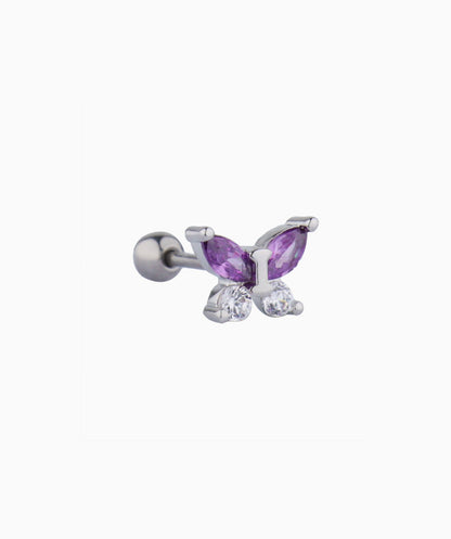 Butterfly in Purple Stud