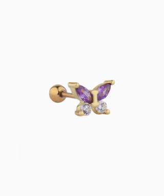 Butterfly in Purple Stud - OumoJewelry