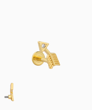 Cupid's Arrow Flatback Stud - OumoJewelry