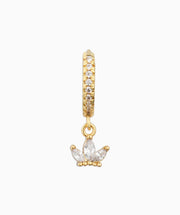 Diamond Crown Hoop Earring - Brass - Oumo Jewelry