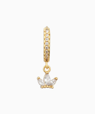Diamond Crown Hoop Earring - OumoJewelry
