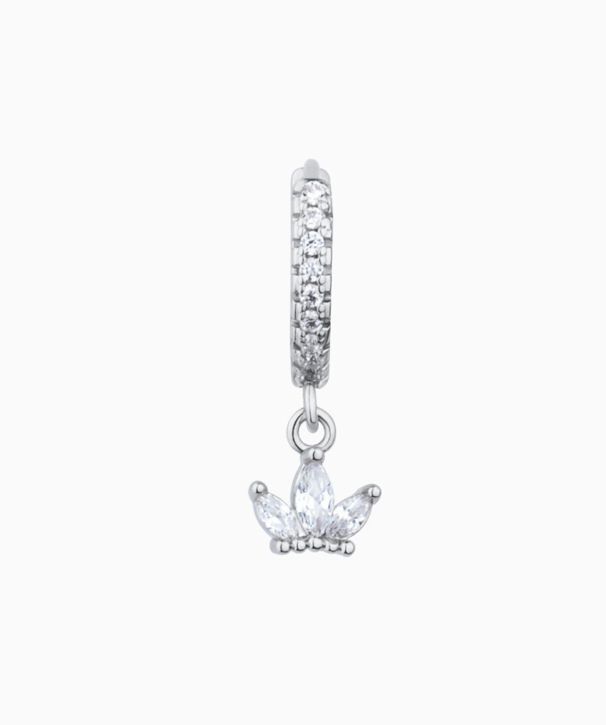 Diamond Crown Hoop Earring - Brass - Oumo Jewelry
