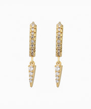 Drop Hoop Earring - Brass - Oumo Jewelry