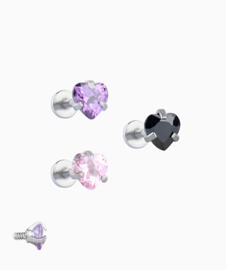 Classic Heart Flatback Stud - OumoJewelry
